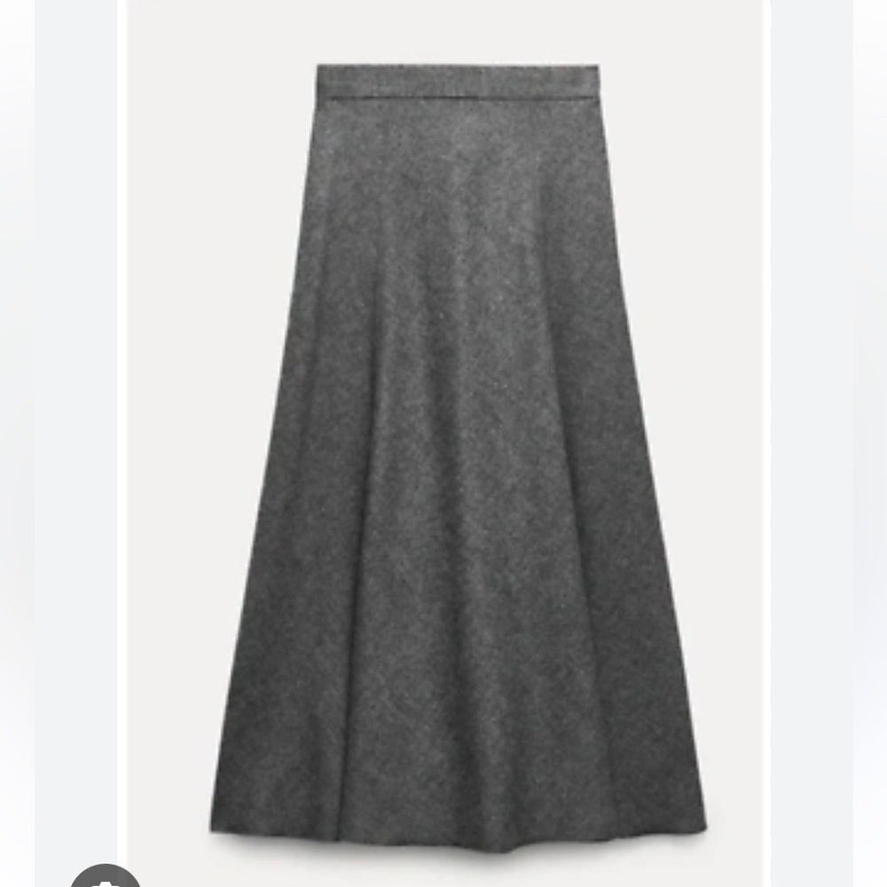Zara ZW Collection Wool Melange A-line Midi Skirt - Picture 6 of 12